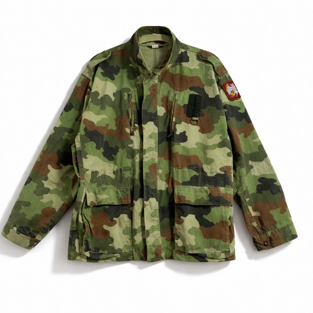 Multi Green Camouflage Field Vintage Army Jacket